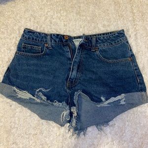 High waisted jean shorts
